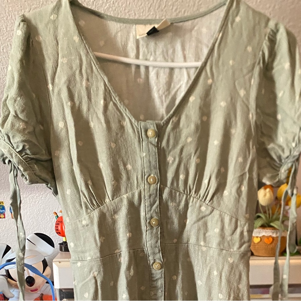 Universal Thread Sage Green Button-Up Baby Doll Dress